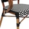 Flash Furniture Bordeaux French Bistro Stacking Chair w/Arms, Black and White PE Rattan and Bamboo Print Alum Frame SDA-ADS642142-BKWH-NAT-GG - alternate 9